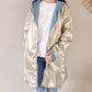 Imperméable réversible Laura Jo bleu ciel/dorée - Elena longue