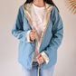 Imperméable réversible Laura Jo bleu ciel/dorée - Elena courte