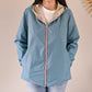 Imperméable réversible Laura Jo bleu ciel/dorée - Elena courte