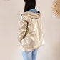 Imperméable réversible Laura Jo bleu ciel/dorée - Elena courte