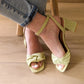 Sandales en tissu - Meryl vertes