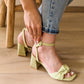 Sandales en tissu - Meryl vertes