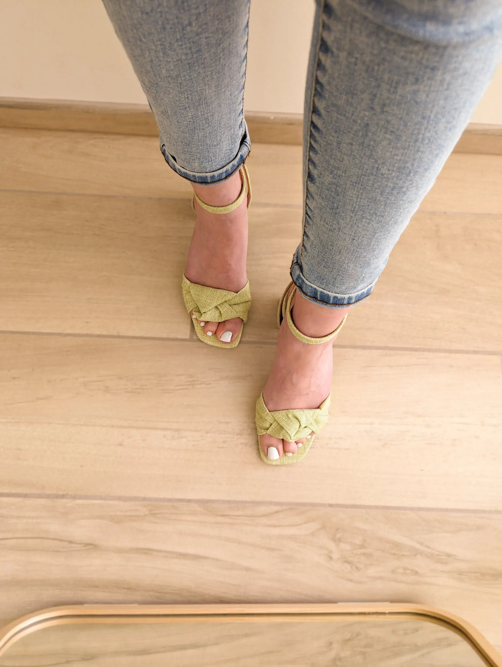 Sandales en tissu - Meryl vertes