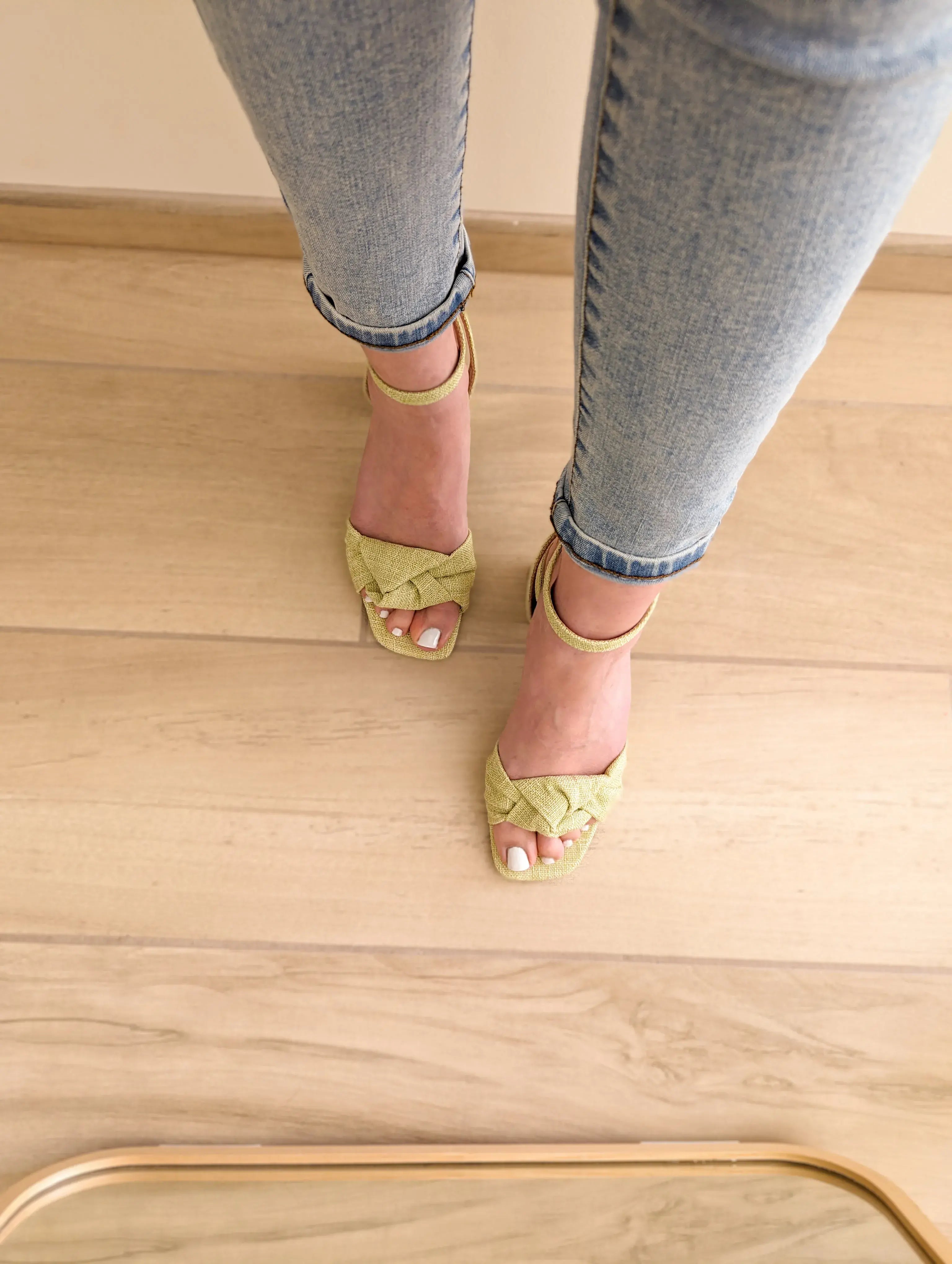 Sandales en tissu - Meryl vertes