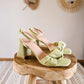 Sandales en tissu - Meryl vertes