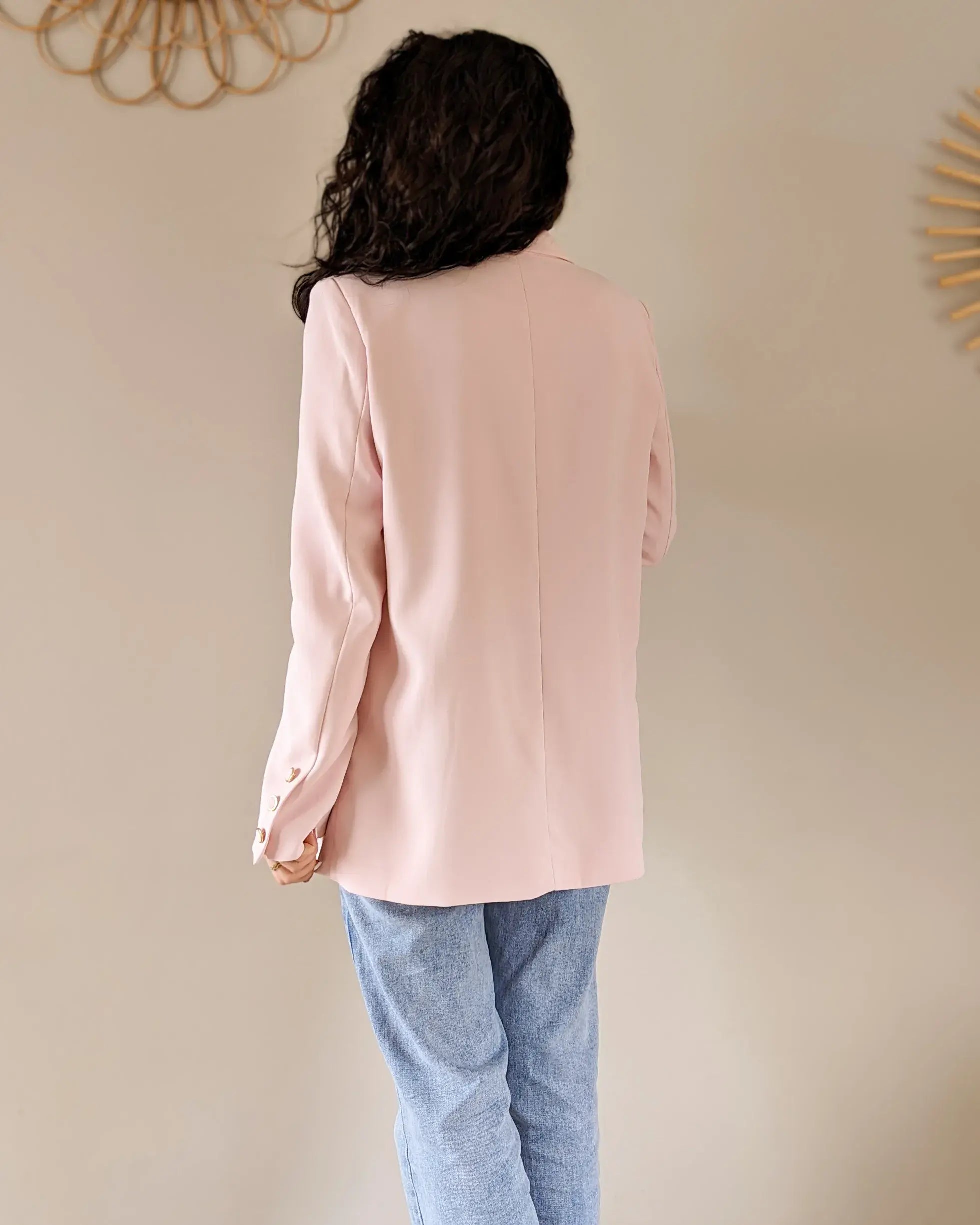 Blazer long rose poudré hotsell