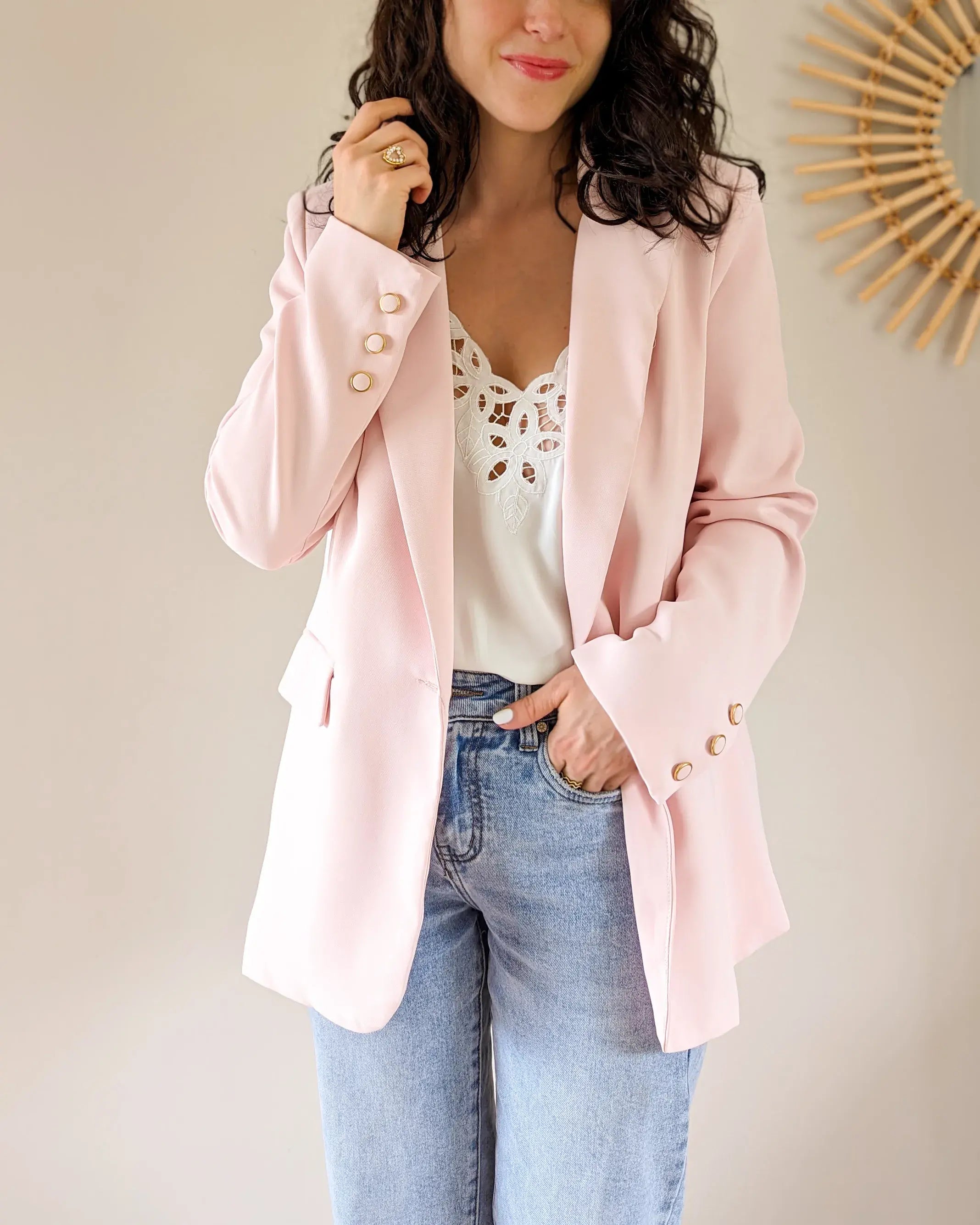 Veste blazer - Alba rose poudré