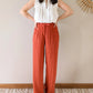 Pantalon en lin - Darren terracotta