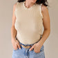 Top à paillettes - Capu beige