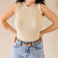 Top à paillettes - Capu beige