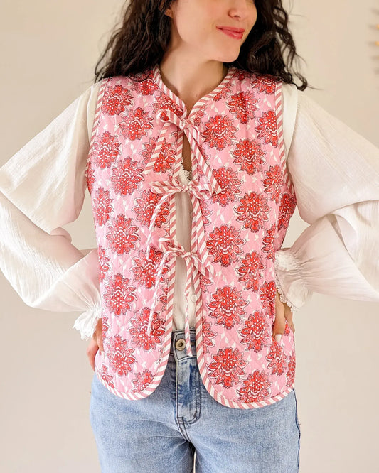 Veste à nœuds - Robyne rose