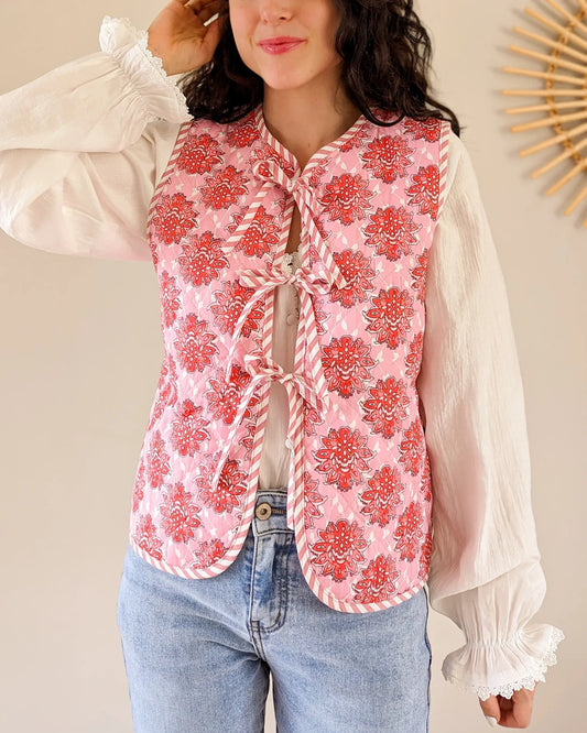Veste à nœuds - Robyne rose