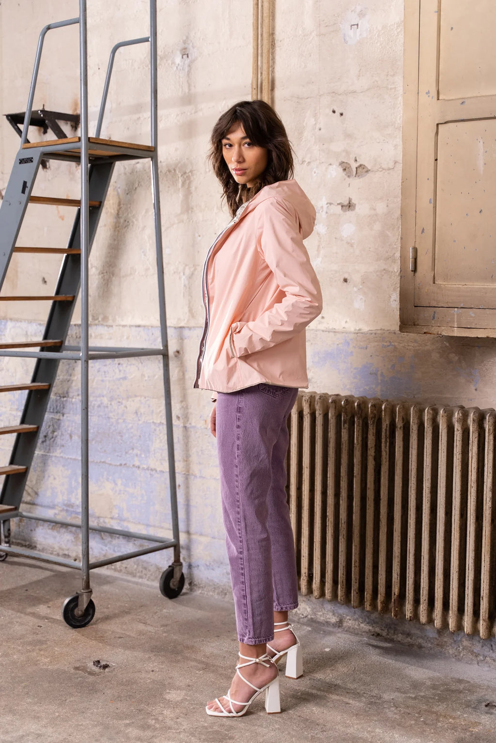 Imperméable réversible Laura Jo rose/dorée - Elena courte - DÉSTOCKAGE taille XL