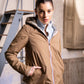 Imperméable rembourré mi-saison Laura Jo - Mandy court camel/doré
