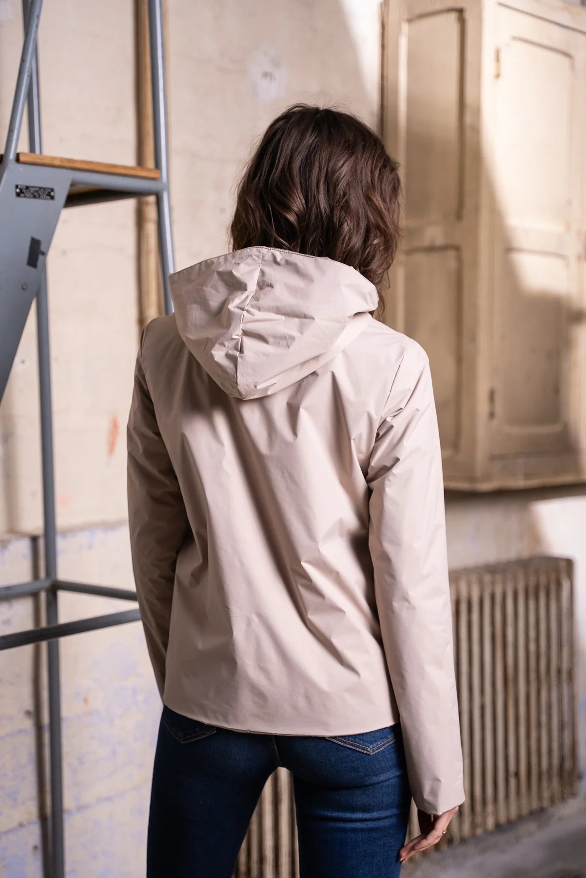 Imperméable rembourré mi-saison Laura Jo - Mandy court beige/doré