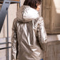Imperméable rembourré mi-saison Laura Jo - Mandy court beige/doré