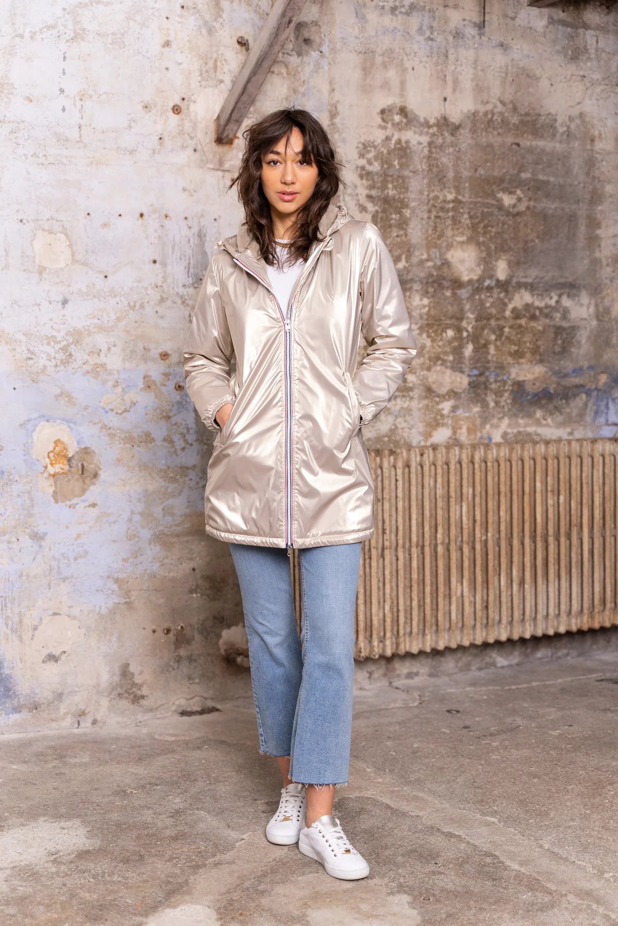 Parka fourrée imperméable Laura Jo - Albane dorée longue - DÉSTOCKAGE taille L et XL