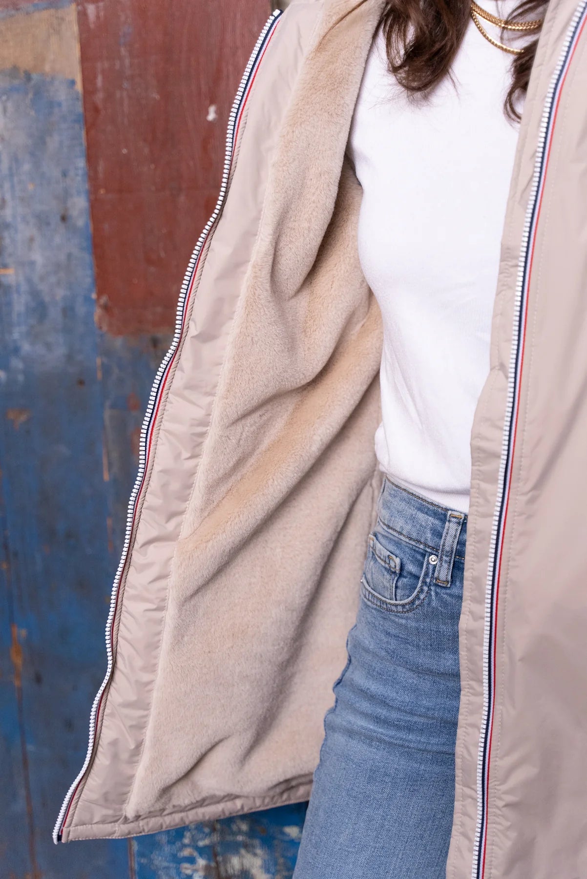 Parka fourrée imperméable Laura Jo - Albane beige longue