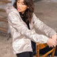 Imperméable réversible Laura Jo beige/doré- Elena courte