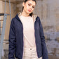 Imperméable rembourré mi-saison Laura Jo - Mandy court marine/doré