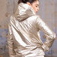 Imperméable rembourré mi-saison Laura Jo - Mandy court marine/doré