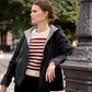 Imperméable rembourré mi-saison Laura Jo noir mat/brillant - Victoria court