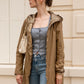 Imperméable rembourré mi-saison Laura Jo camel mat/brillant - Victoria long