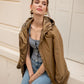 Imperméable rembourré mi-saison Laura Jo camel mat/brillant - Victoria long