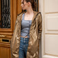 Imperméable rembourré mi-saison Laura Jo camel mat/brillant - Victoria long