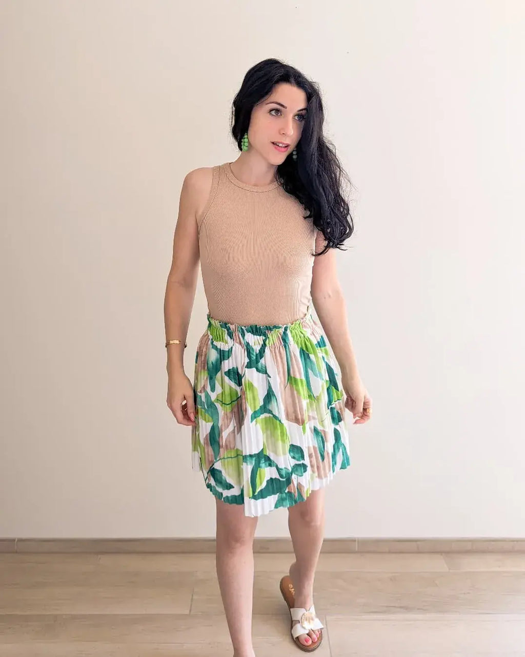 Jupe plissée fleurie - Isabeau