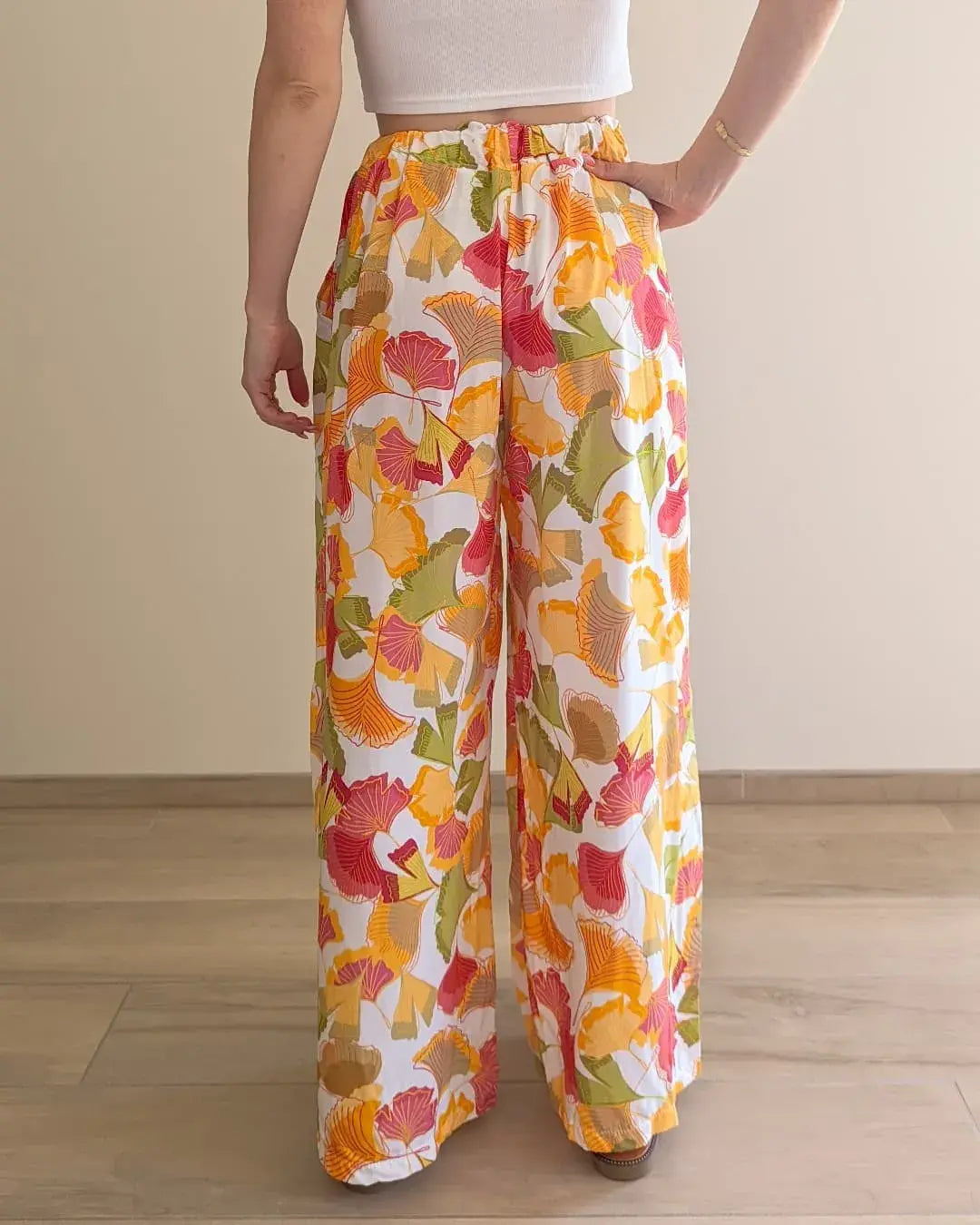 Pantalon fluide à motifs colorés - Céline