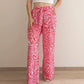 Pantalon fluide à motifs rose - Sacha