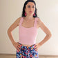 Crop top bretelles froufrous - Éva
