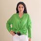 Chemise coton verte Cathy