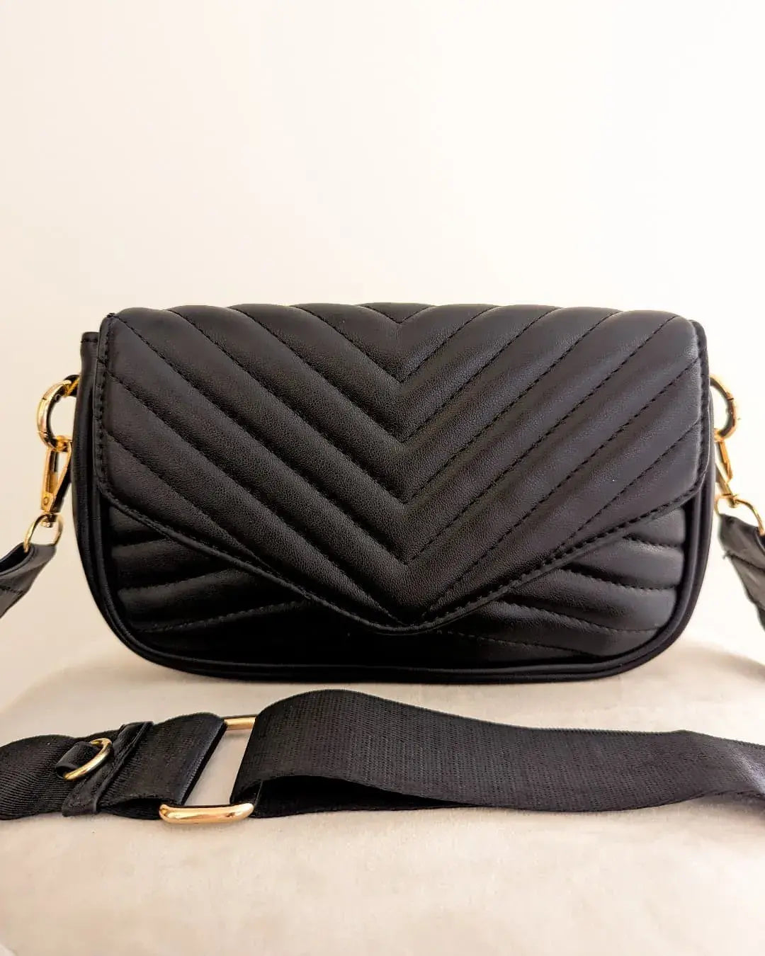 Sac à main noir matelassé - Valentin