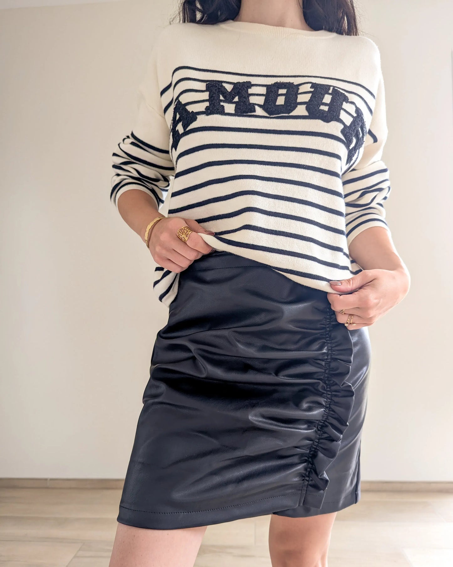 Jupe courte effet cuir - Kalie