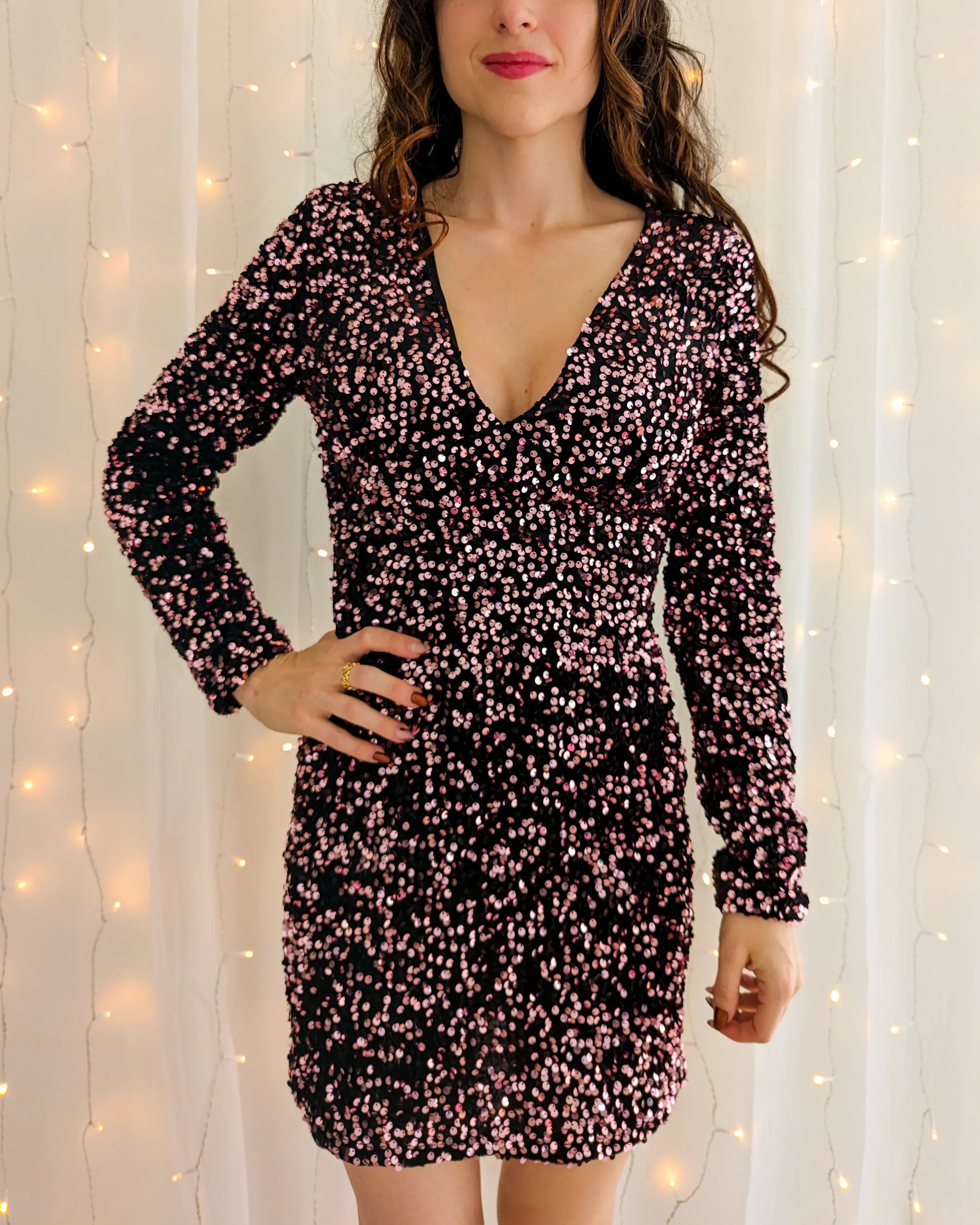 Robe à sequins rose - Sharon