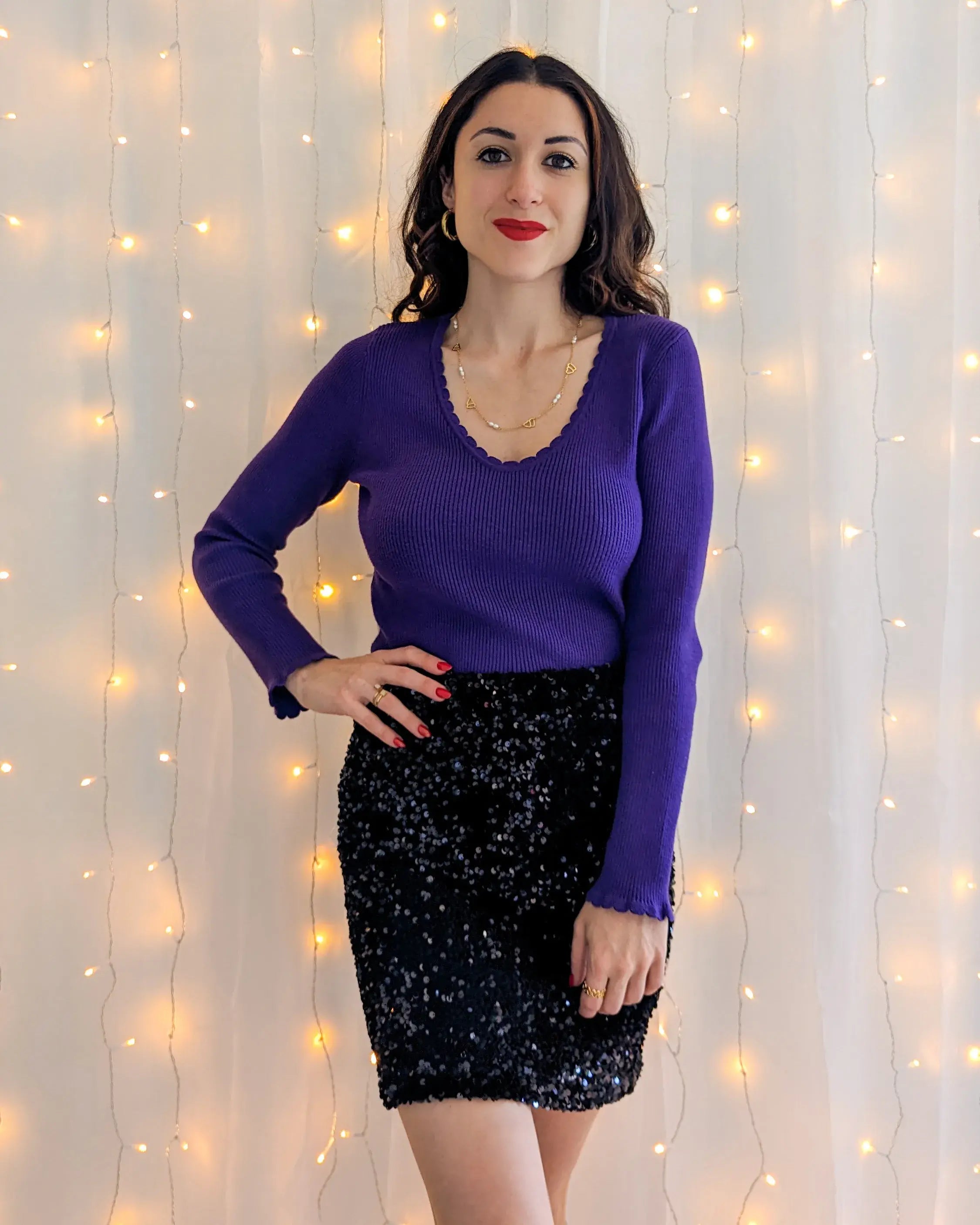 Jupe noire à sequins - Kiara