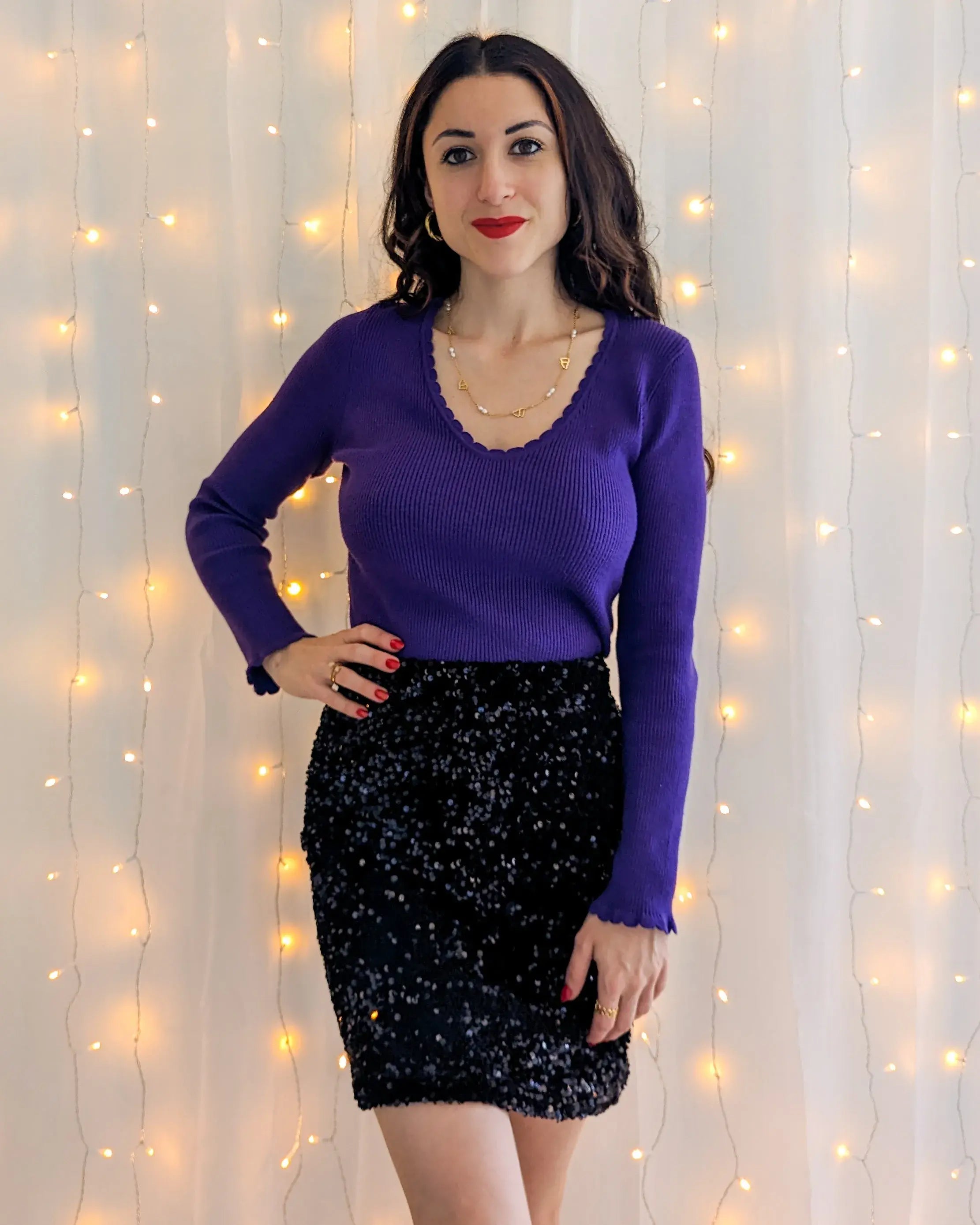 Jupe noire à sequins - Kiara