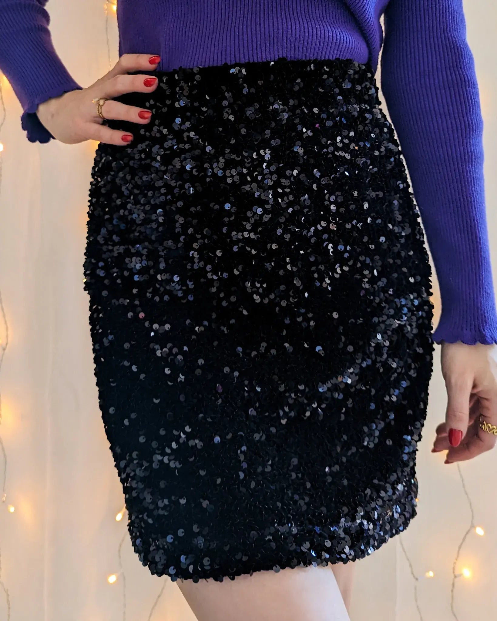 Jupe noire à sequins - Kiara