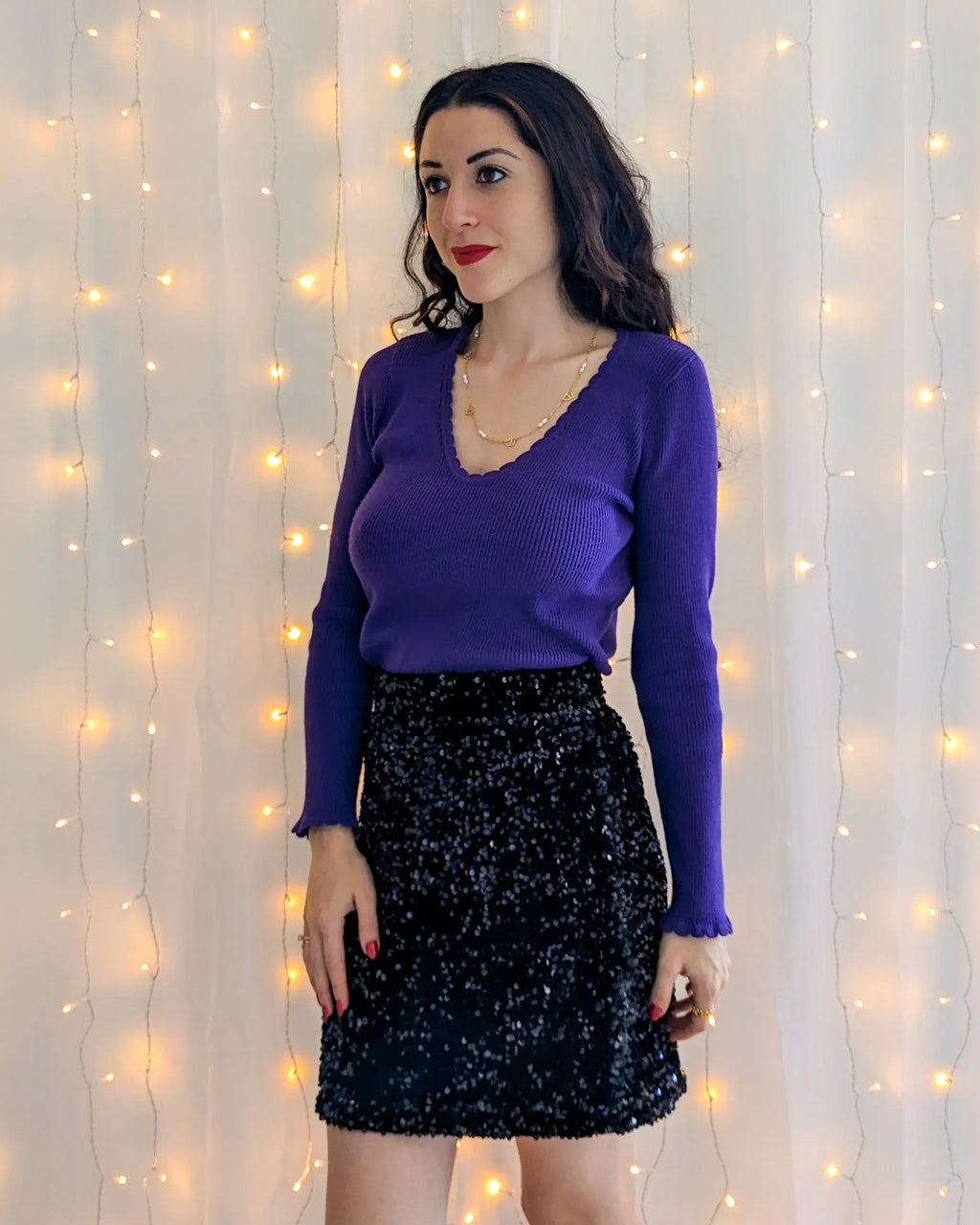 Jupe noire à sequins - Kiara