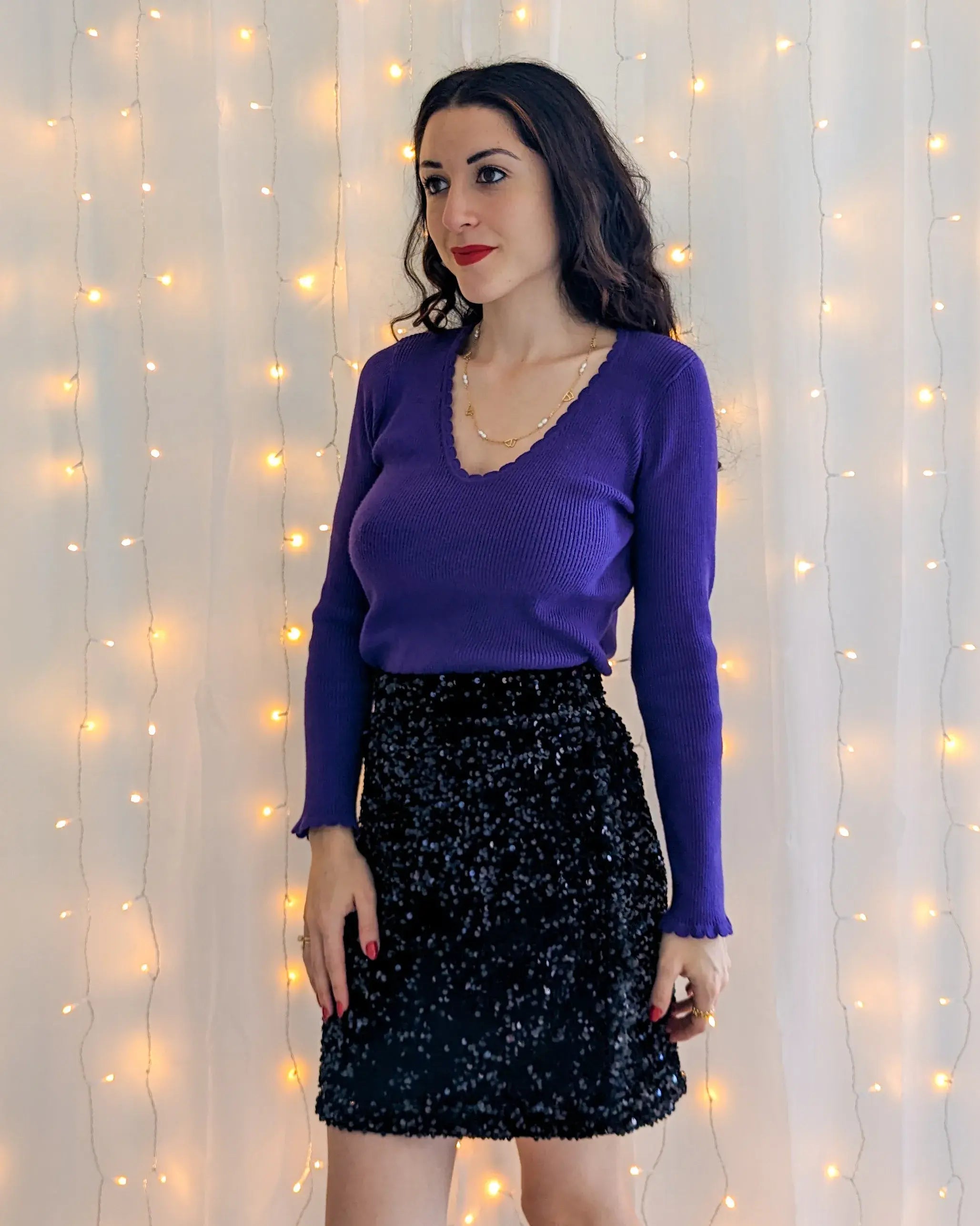 Jupe noire à sequins - Kiara