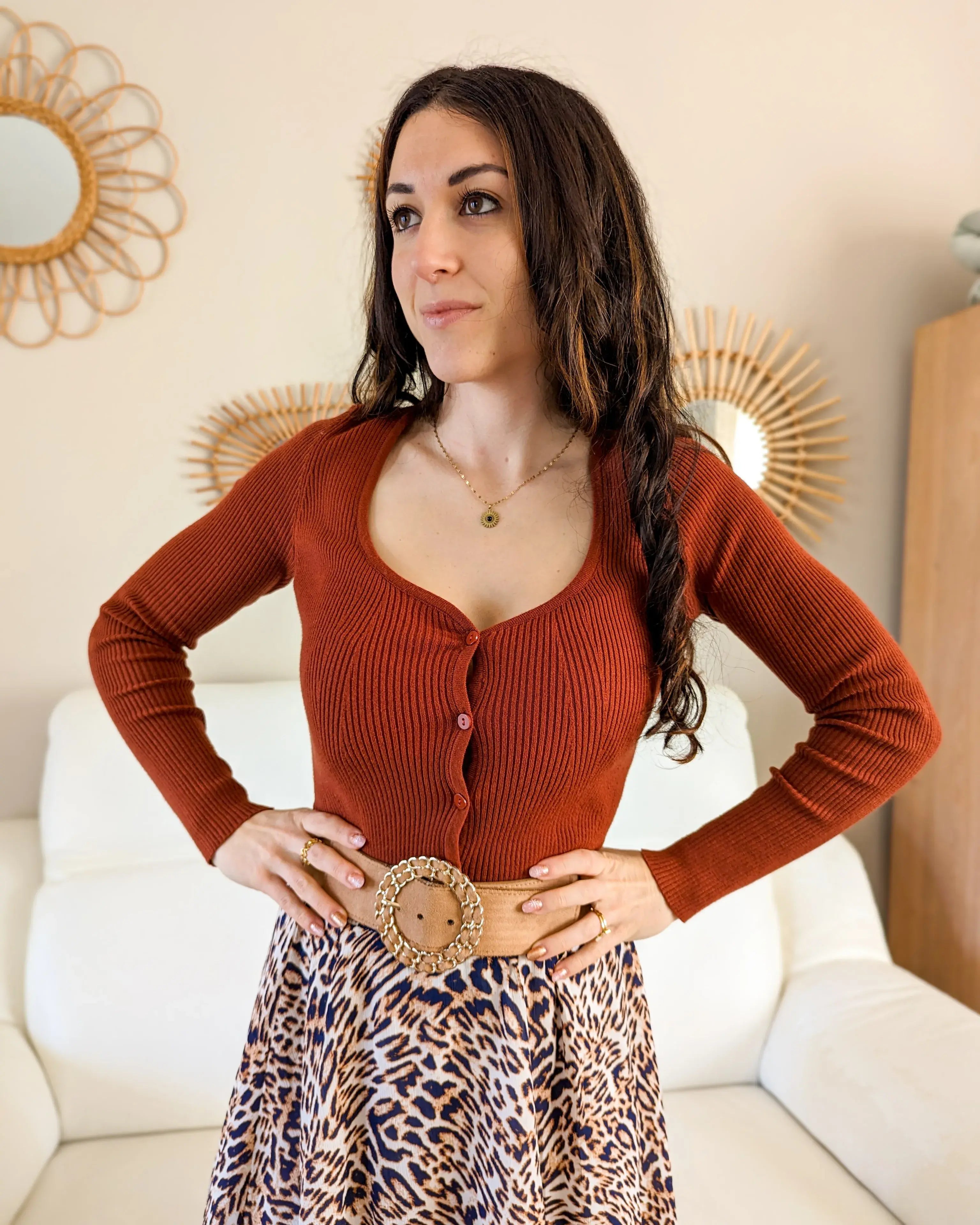 Gilet fin terracotta - Max