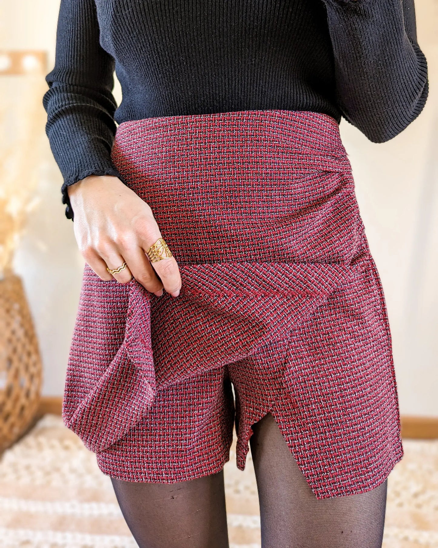 Jupe-short rouge - Nora
