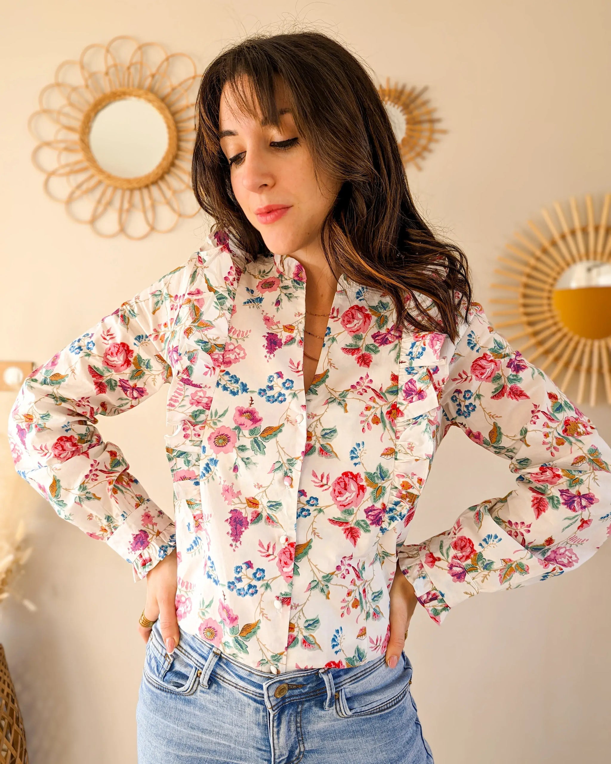 Blouse fleurie best sale