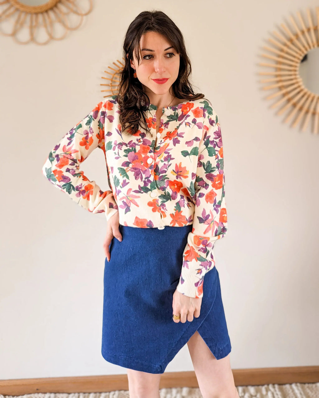 Jupe en jean bleu denim - Heather