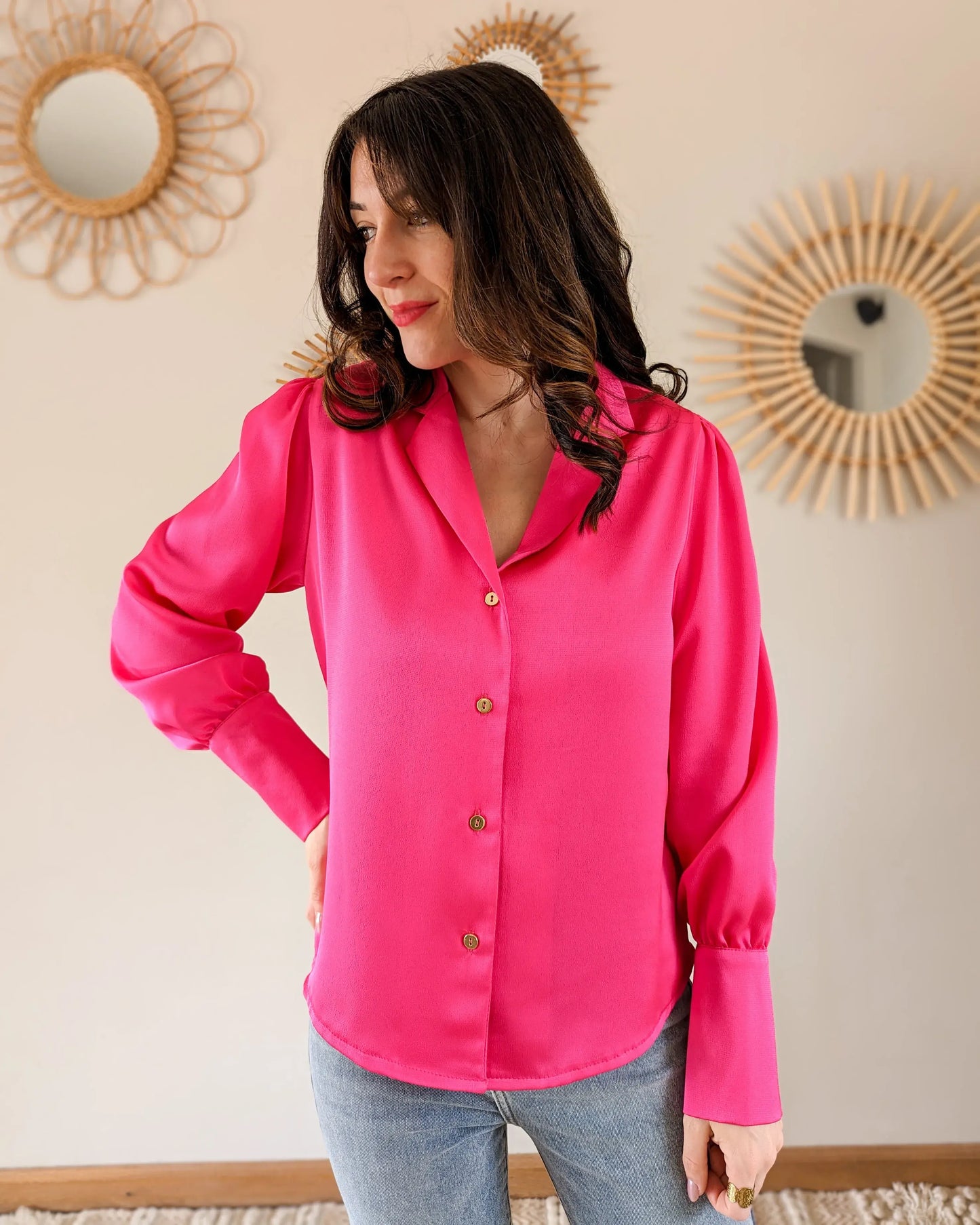Chemise rose Carlota - Made in France