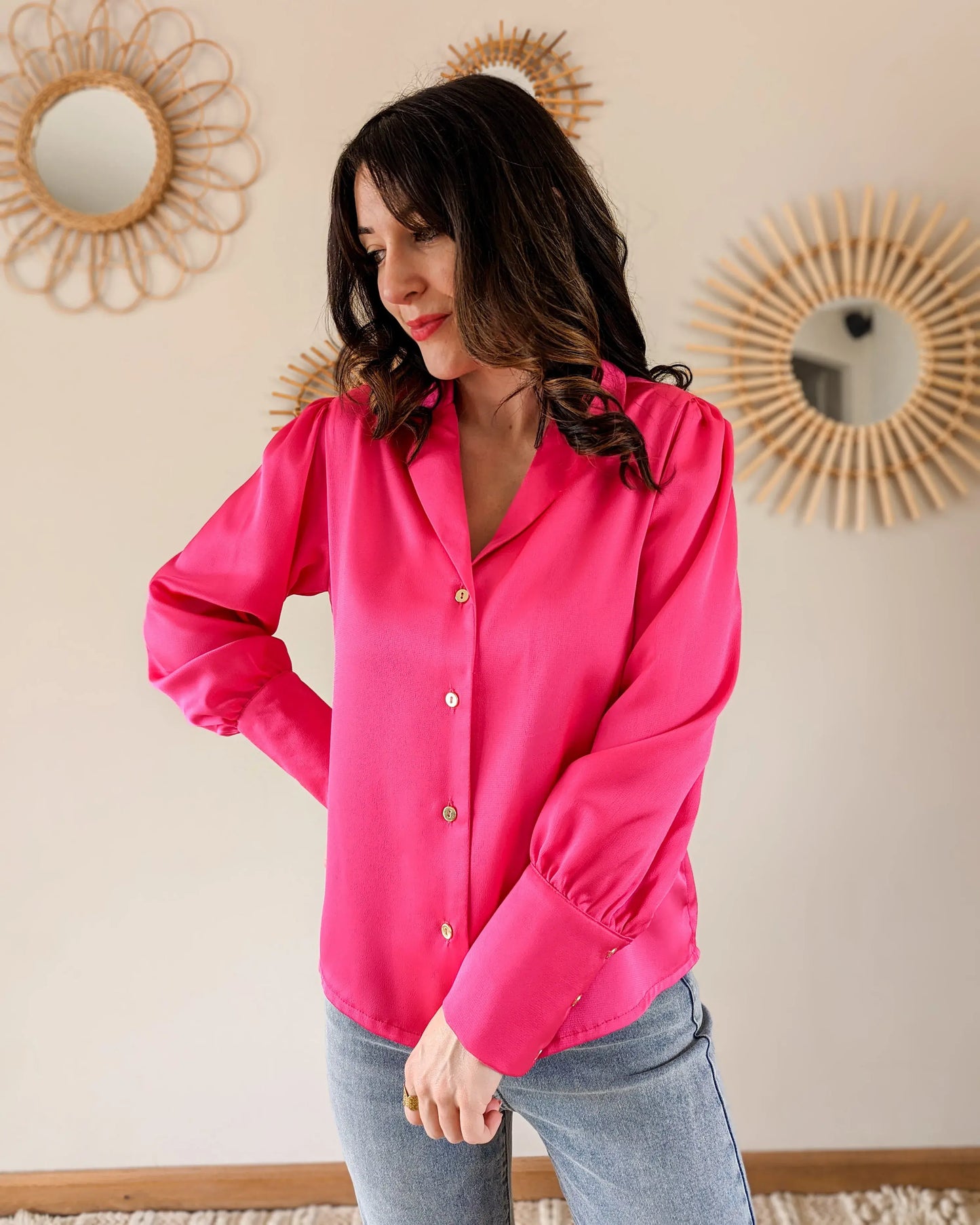 Chemise rose Carlota - Made in France