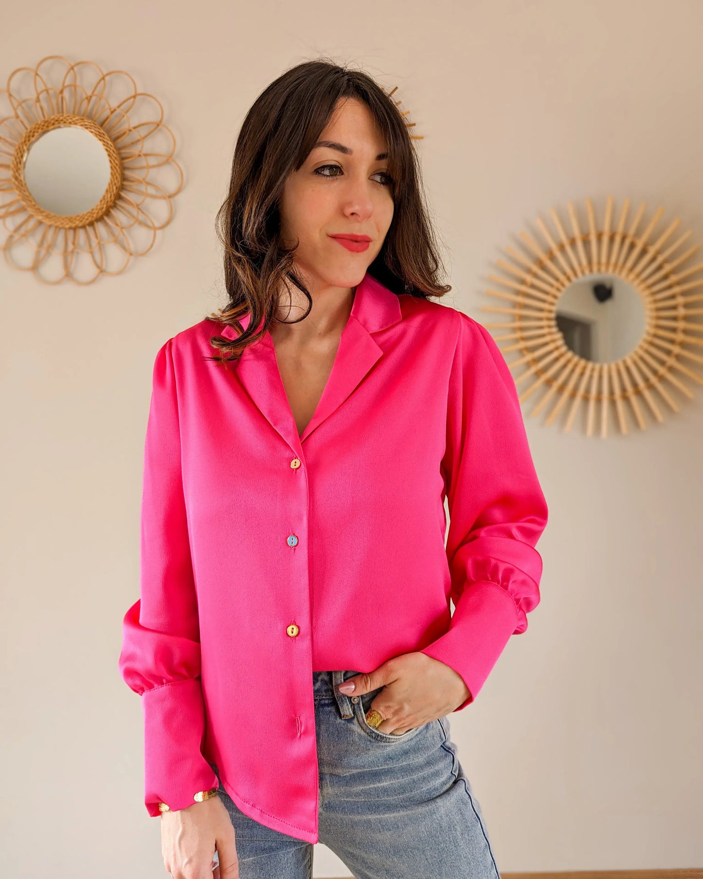 Chemise rose Carlota - Made in France