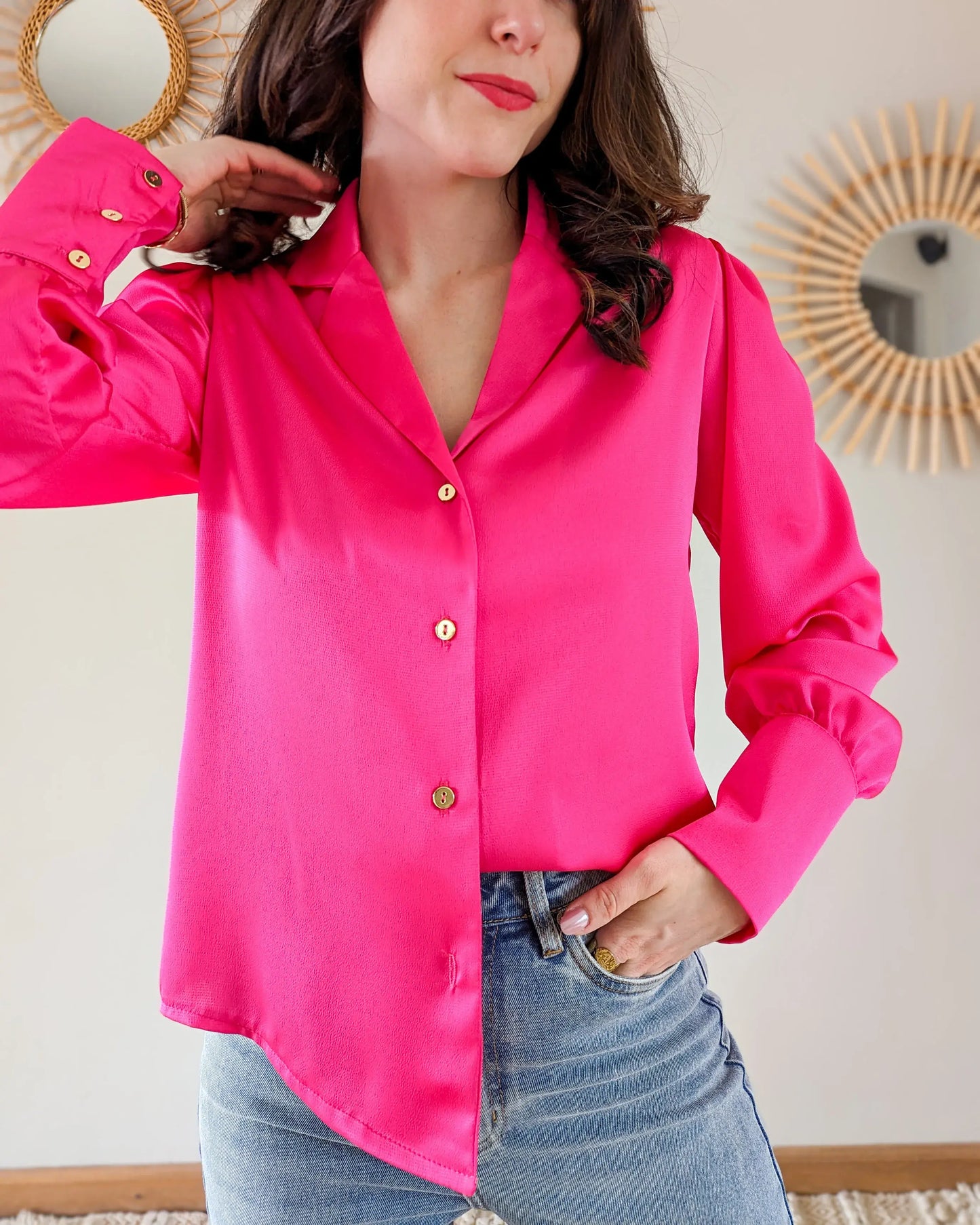 Chemise rose Carlota - Made in France